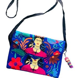 Frida Khalo Embroidery CROSSBODY Mexican Bag